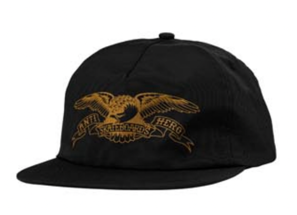 Anti Hero Eagle Embroidered Black Snapback Hat