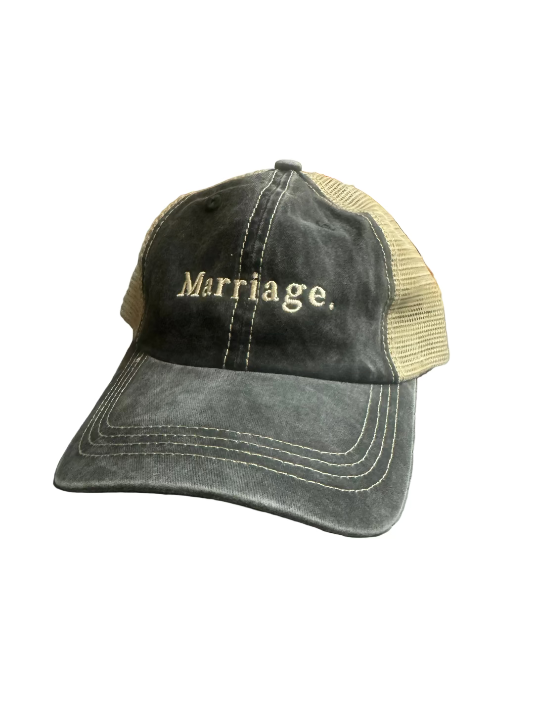 Marriage Washed Cotton Two-Tone Mesh Cap
