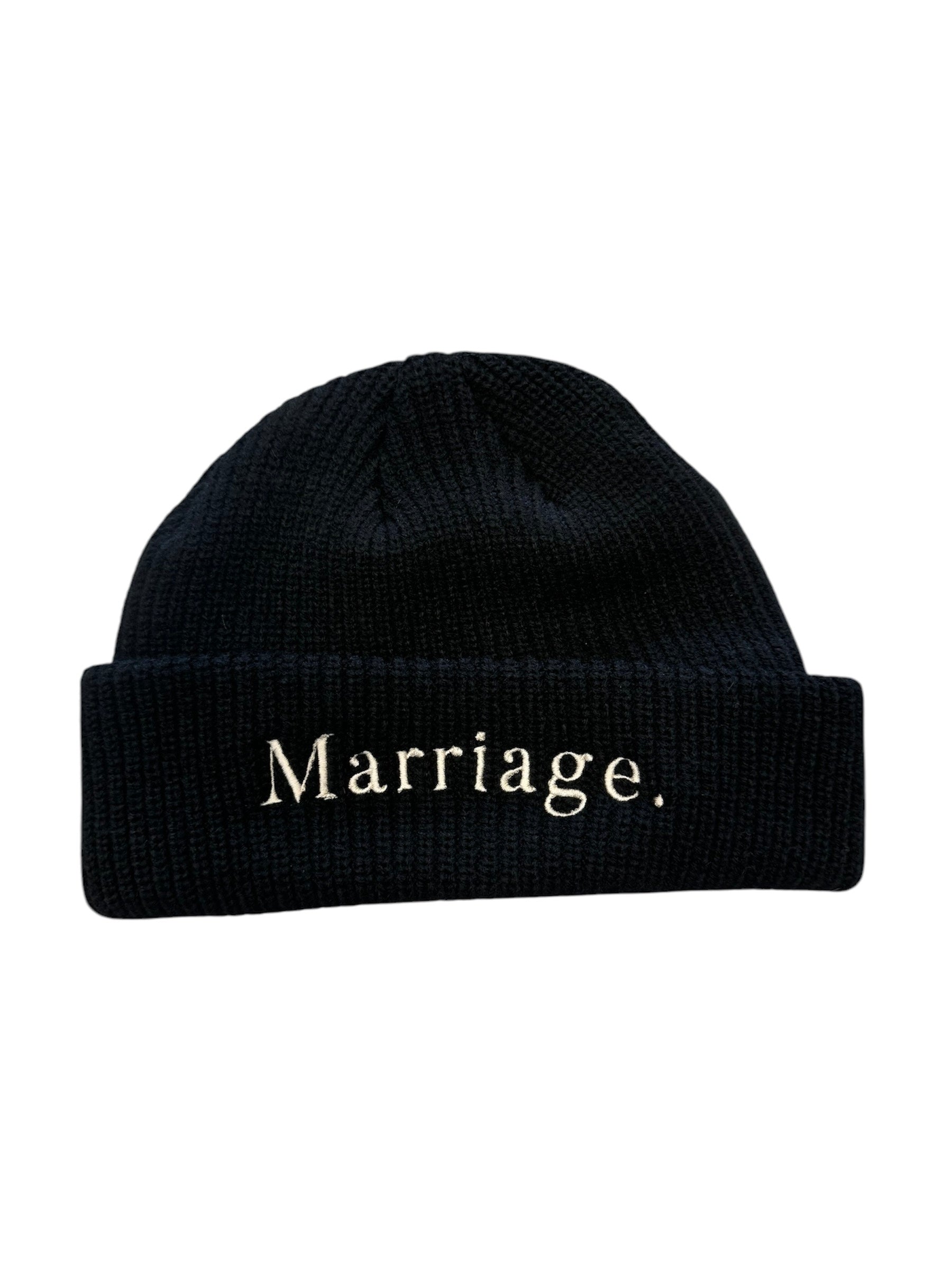 Marriage Logo Beanie (black and cream)