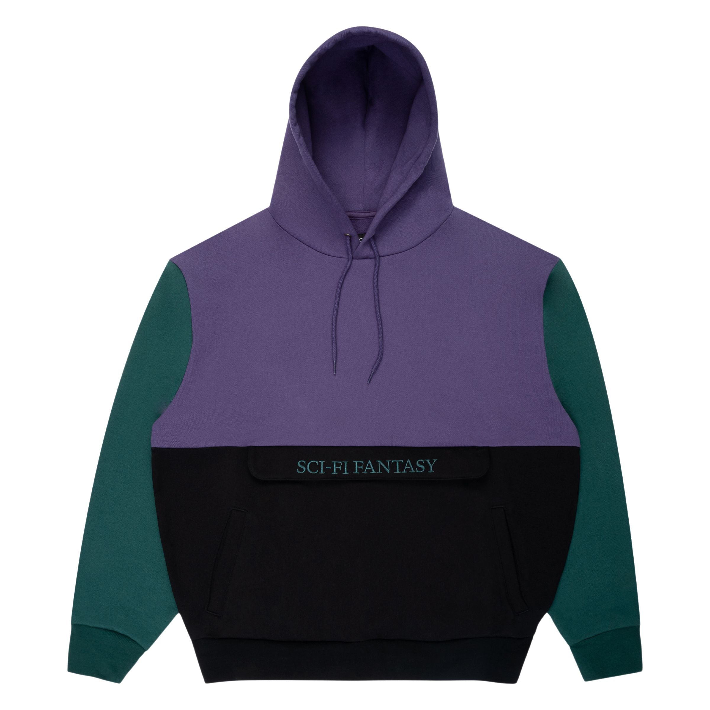 Sci Fi Fantasy Color-blocked Hoodie (Purple/Black)