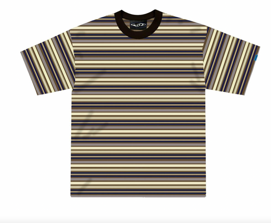 Wknd Striped T shirt (brown and Tan)