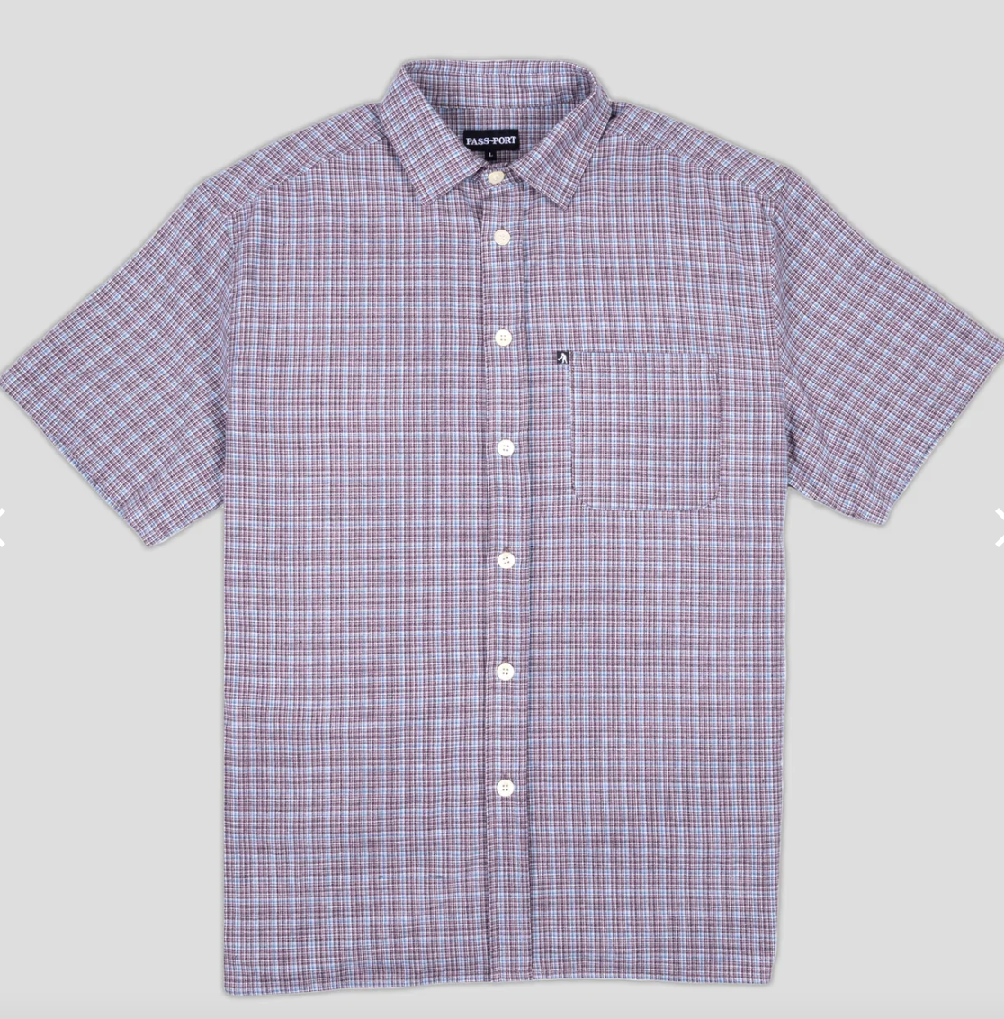 Passport Workers Check S/S Shirt (blue heather)