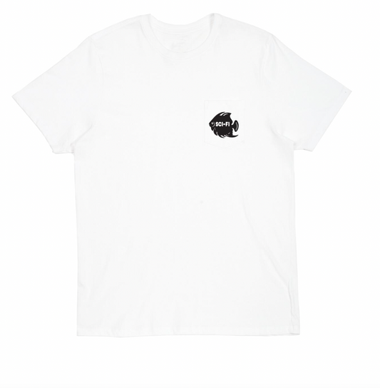 Sci Fi Fantasy Fish Pocket Tee (white)