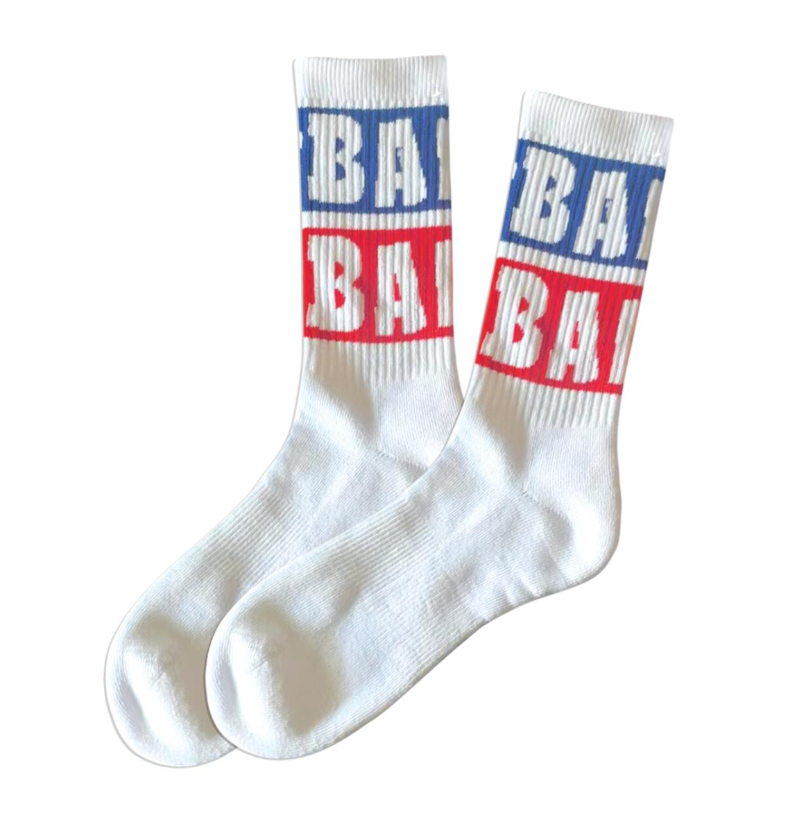 Baker BLUE BLOCK SOCKS White