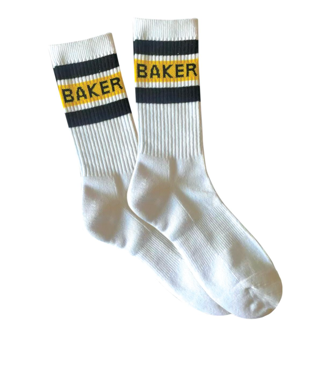 Baker YELLOW STRIPE SOCKS White