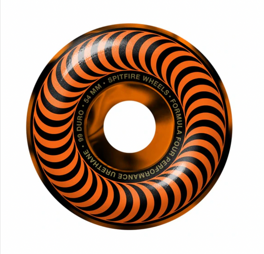 Spitfire F4 99 Black/orange swirl wheels 54mm