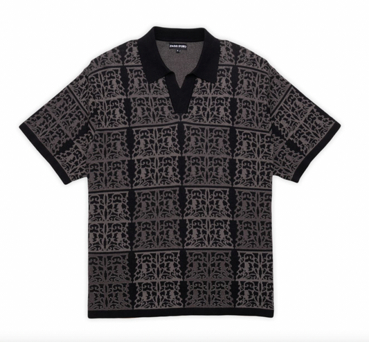 Passport Fretworks Knit Polo Shirt (black)