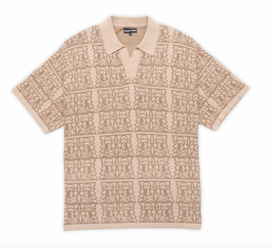 Passport Fretworks Knit Polo Shirt (sand)