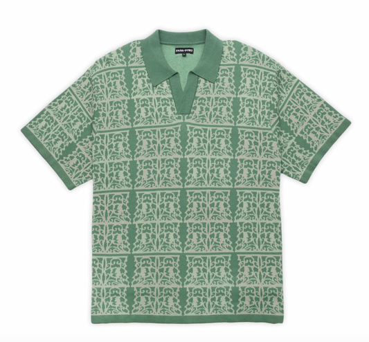 Passport Fretworks Knit Polo Shirt (sea foam green)