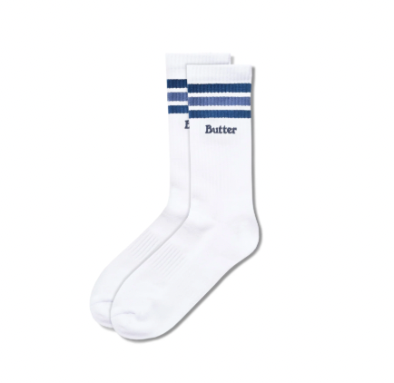 Butter Goods White and Blue striped socks