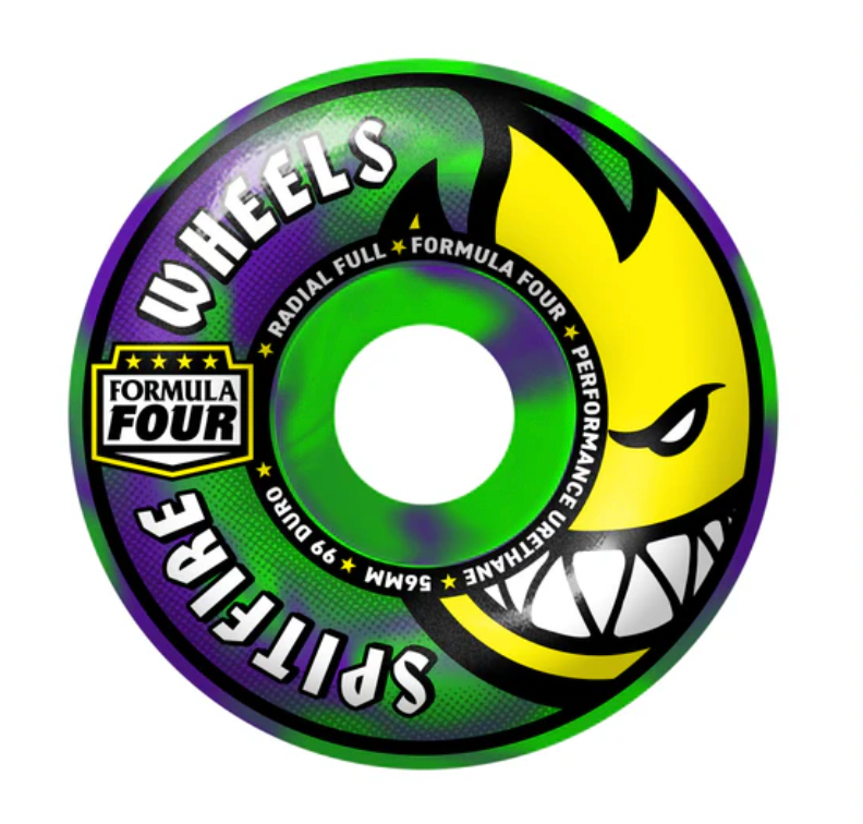 SPITFIRE F4 99 RADIAL FULL GREEN / PURPLE SWIRL 56 Wheels
