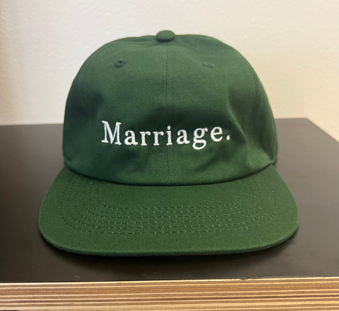 Marriage Logo Forest Green Unstructured 6-Panel Hat