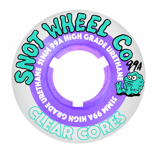 Snot Clear Cores 51mm 99A Purple Core wheels