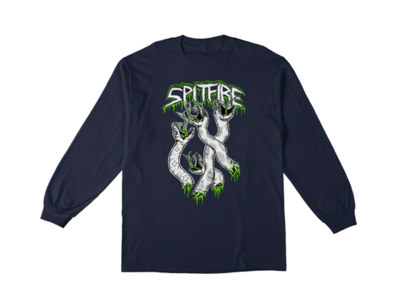 SPITFIRE L/S TEE VENOM NAVY